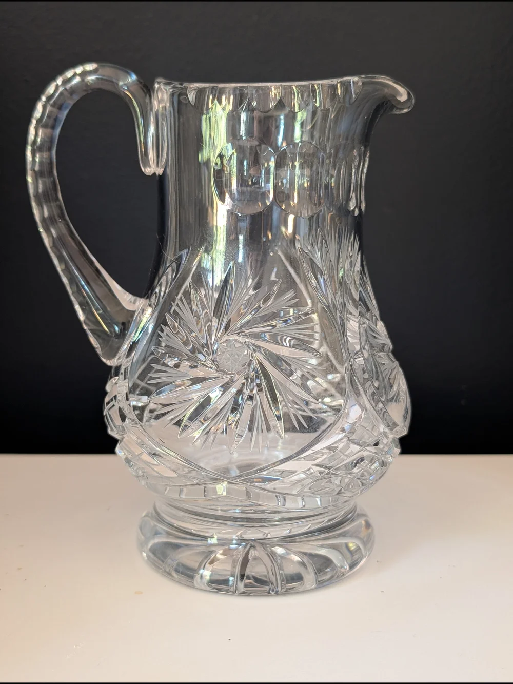 Cut Glass Crystal Pitcher - Clear